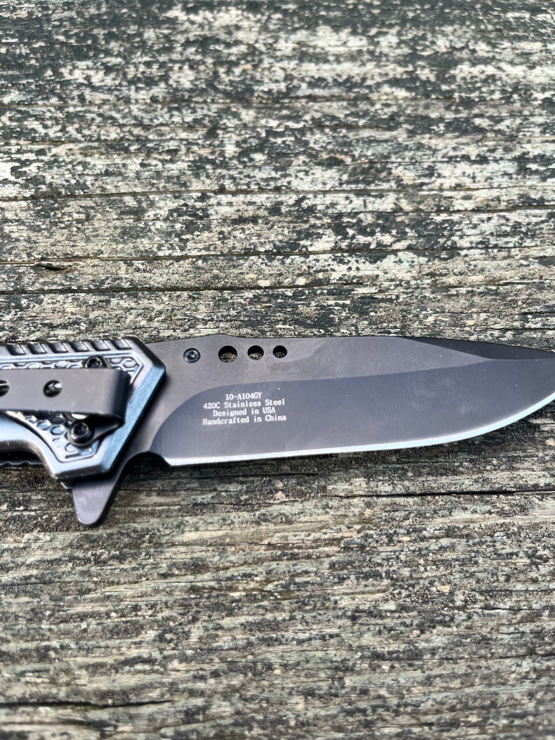 ElitEdge Grey Tactical Rescue Folder – Spring Assist Rescue Knife