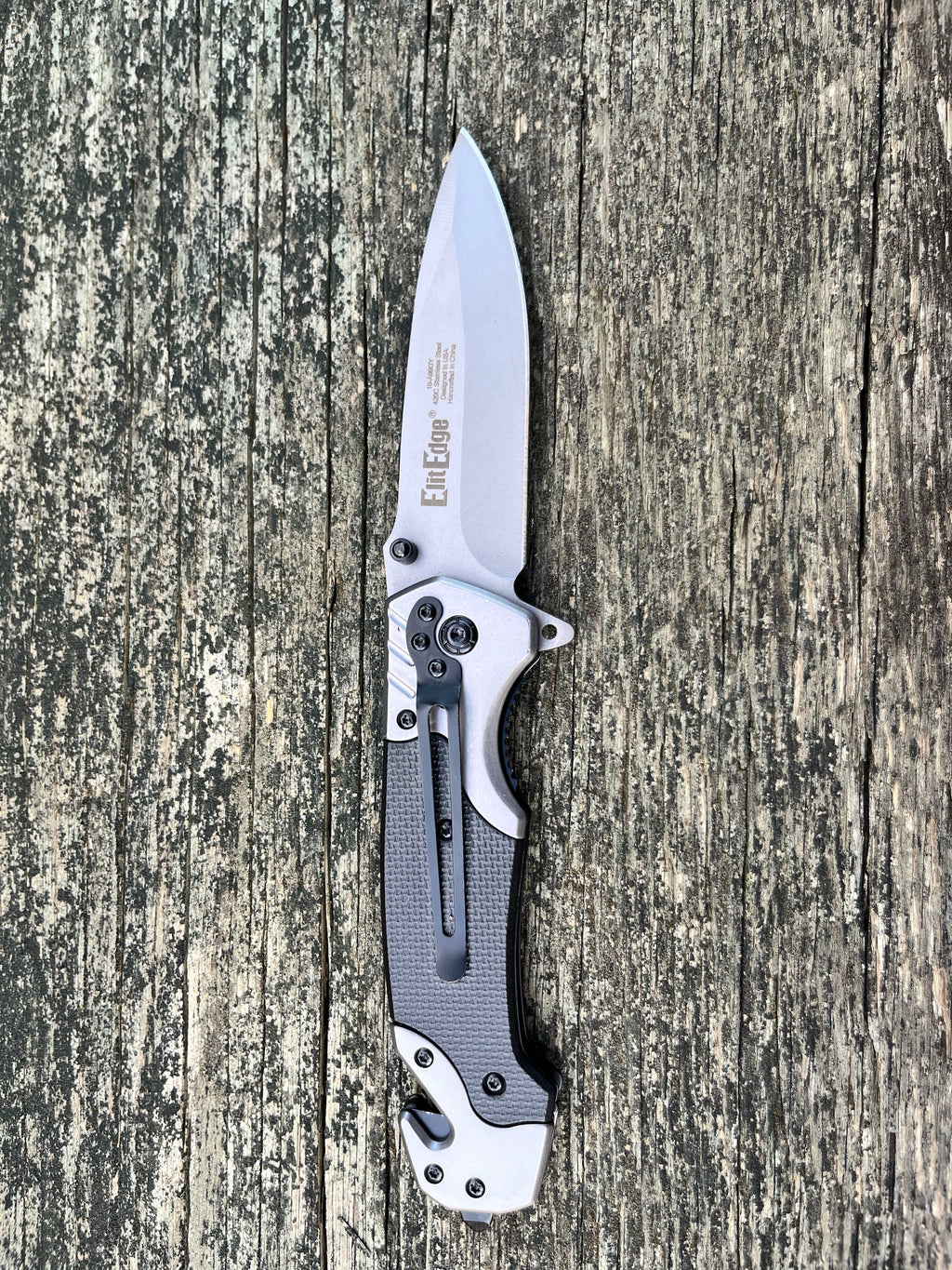8.75” black tactical rescue spring assisted open pocket knife