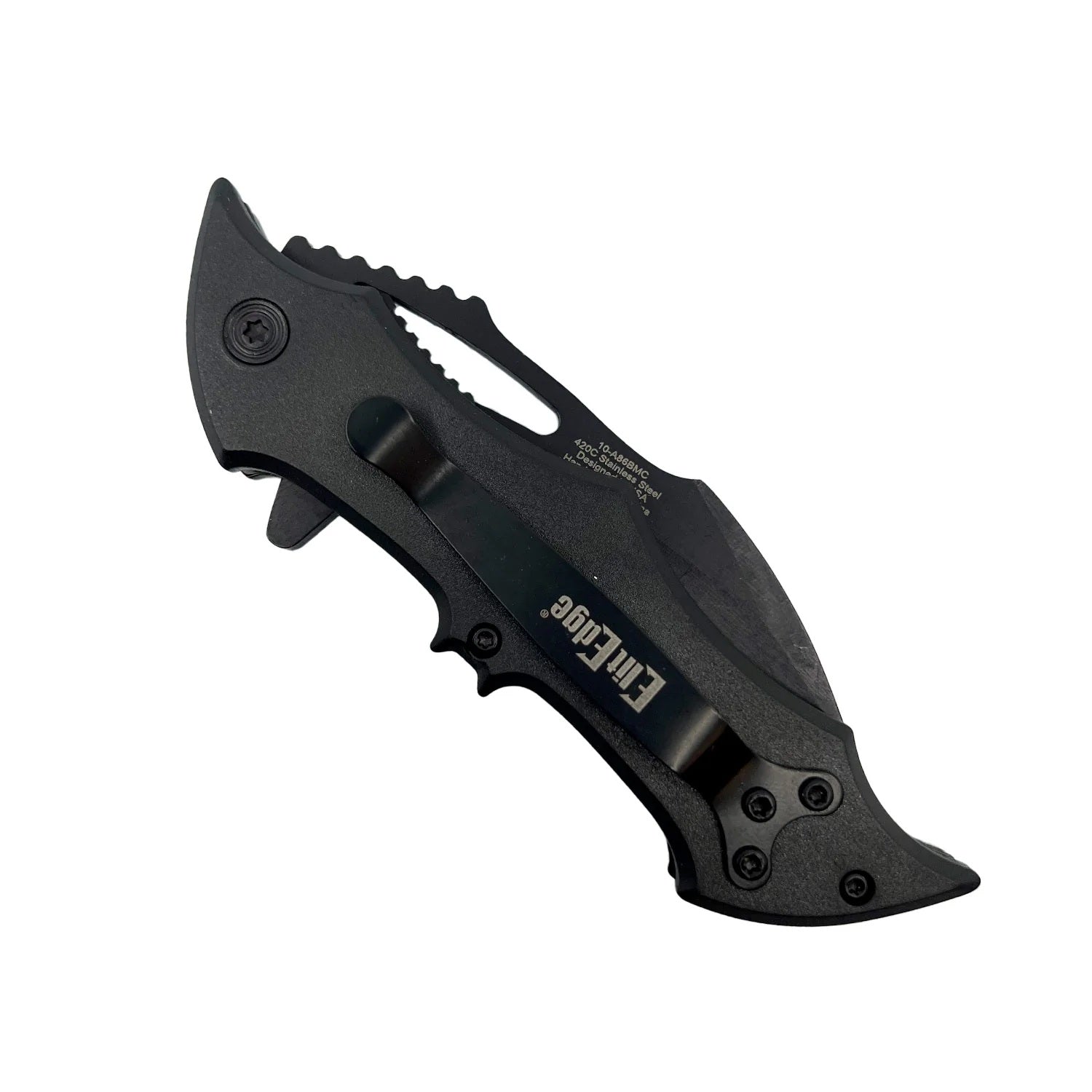 Midnight Dark Bat Spring Assisted Pocket Folding Knife from Elit Edge
