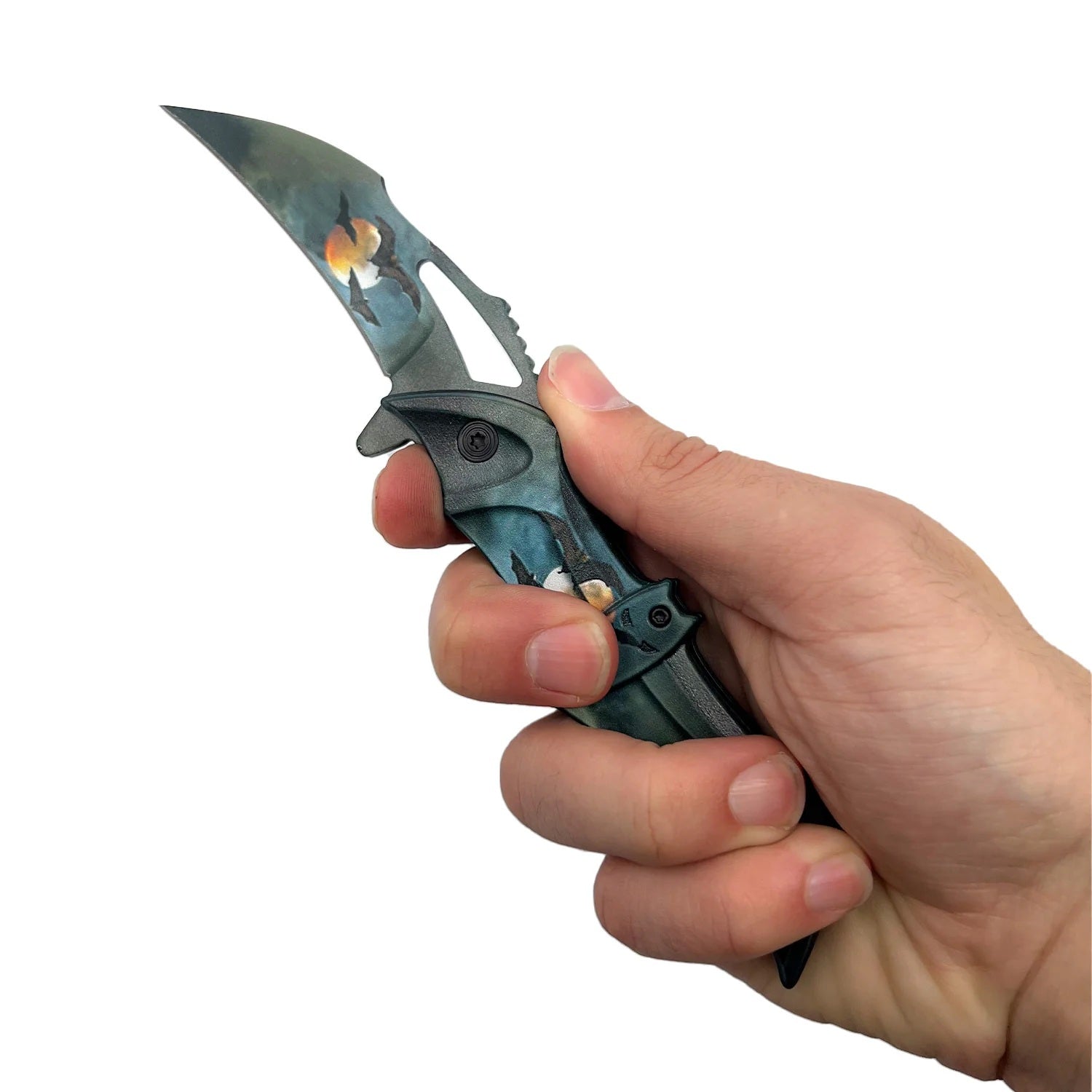 Midnight Dark Bat Spring Assisted Pocket Folding Knife from Elit Edge